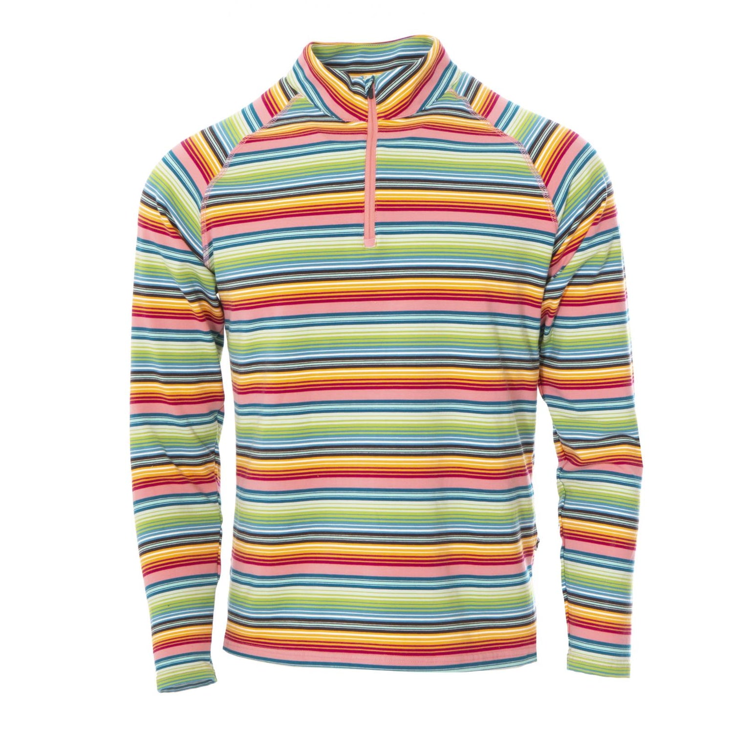 Print Men's Long Sleeve Luxe Jersey Sport Tee in Cancun Strawberry Stripe