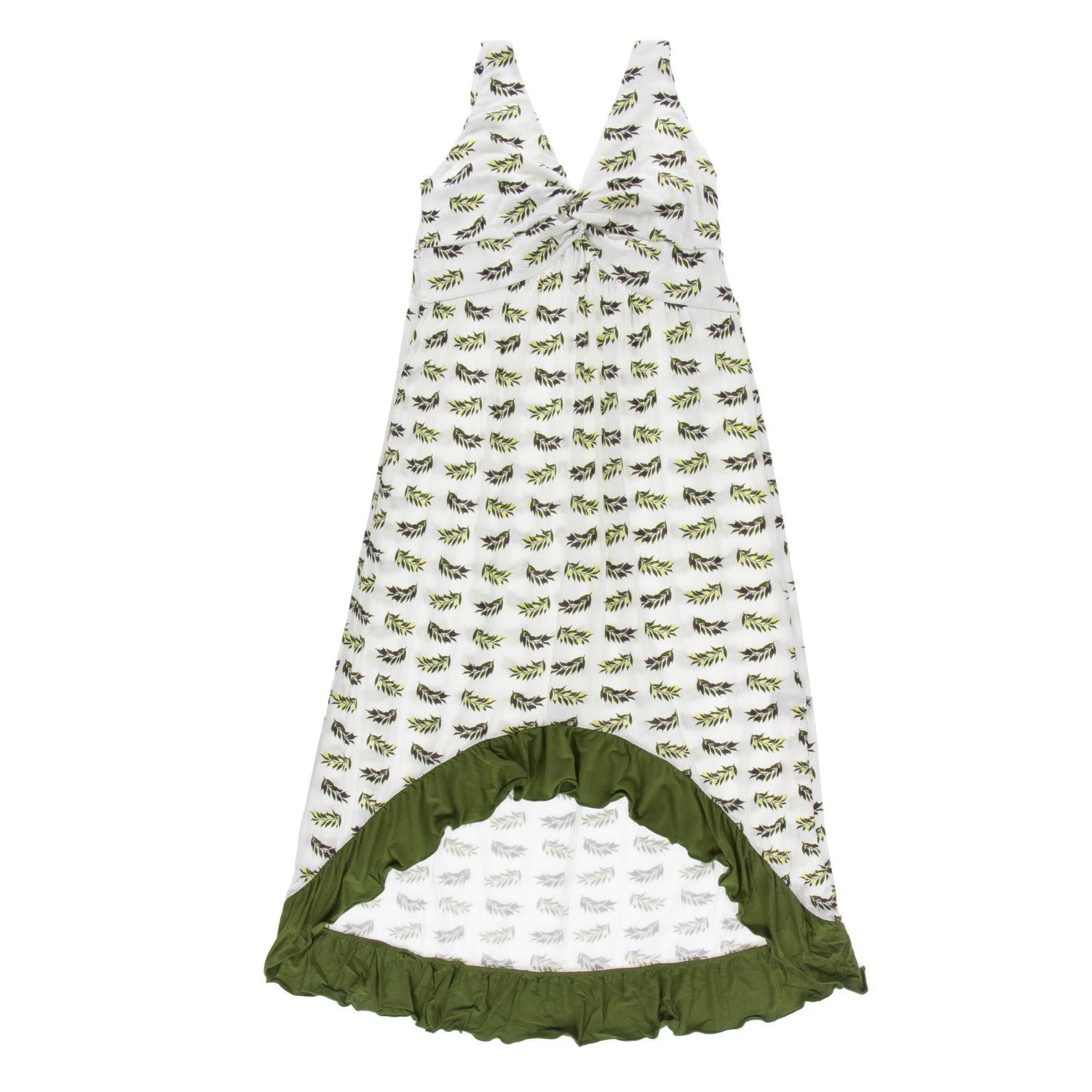 Women's Hi Lo Twist Nightgown in Natural Olive Branch