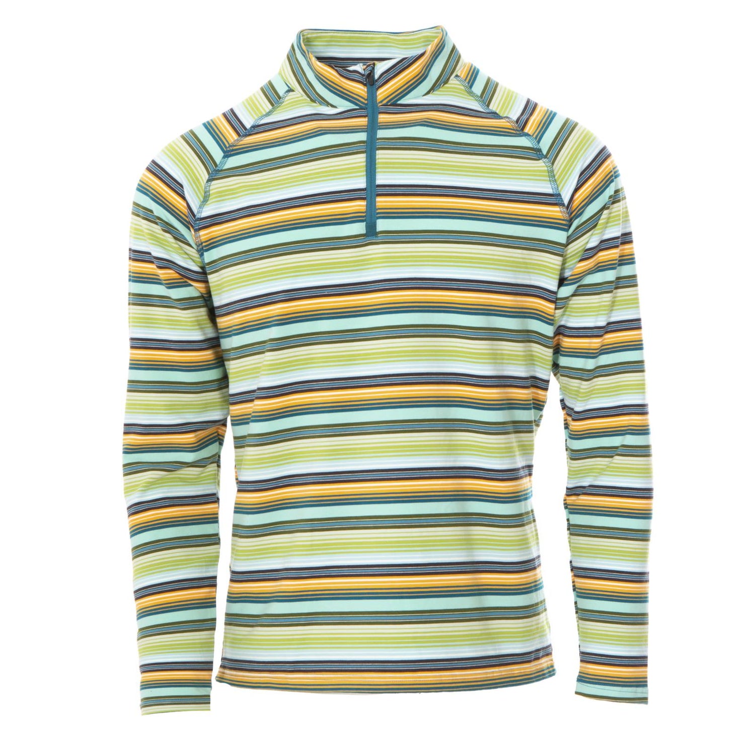 Print Men's Long Sleeve Luxe Jersey Sport Tee in Cancun Glass Stripe