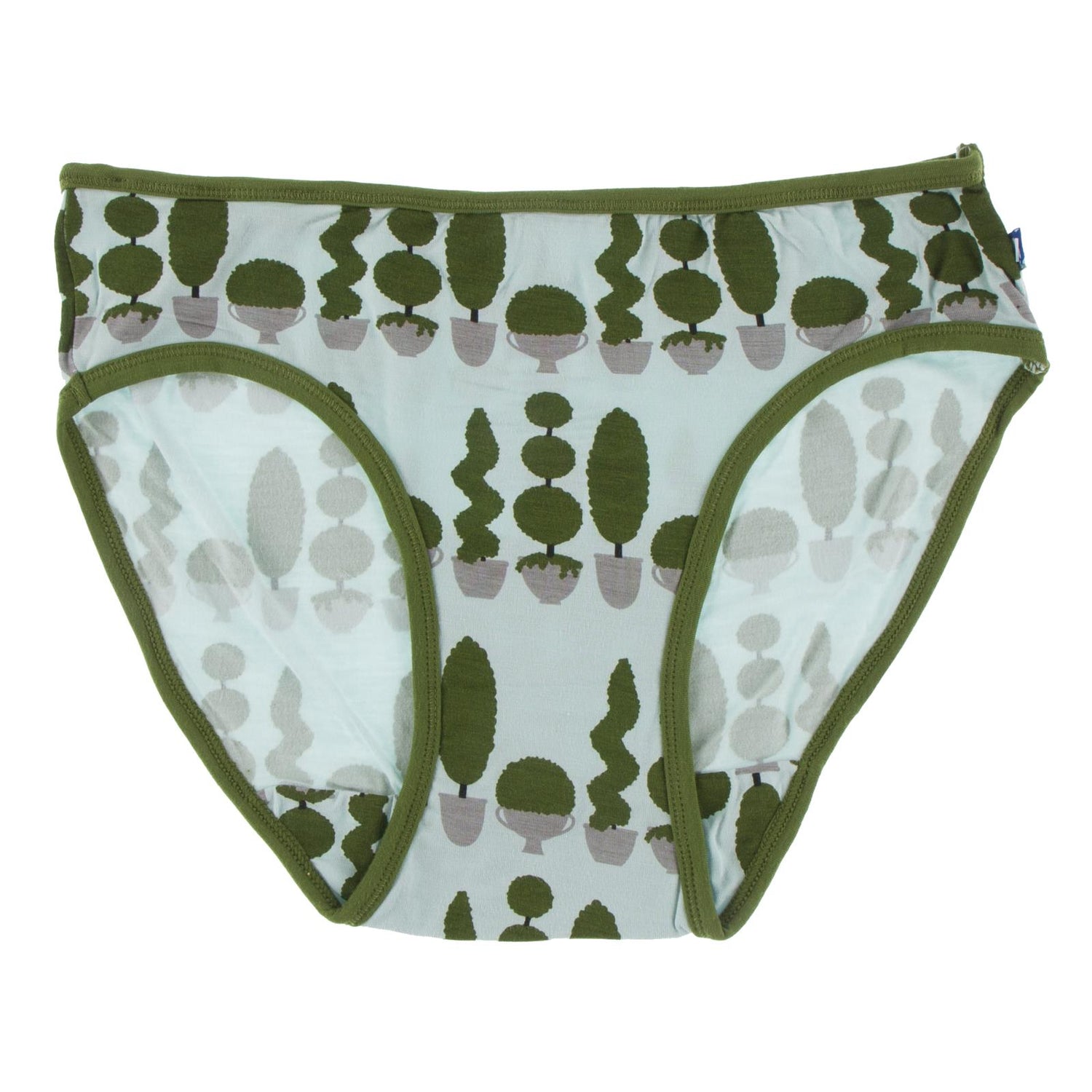 Print Girl Underwear in Spring Sky Villa Garden with Pesto