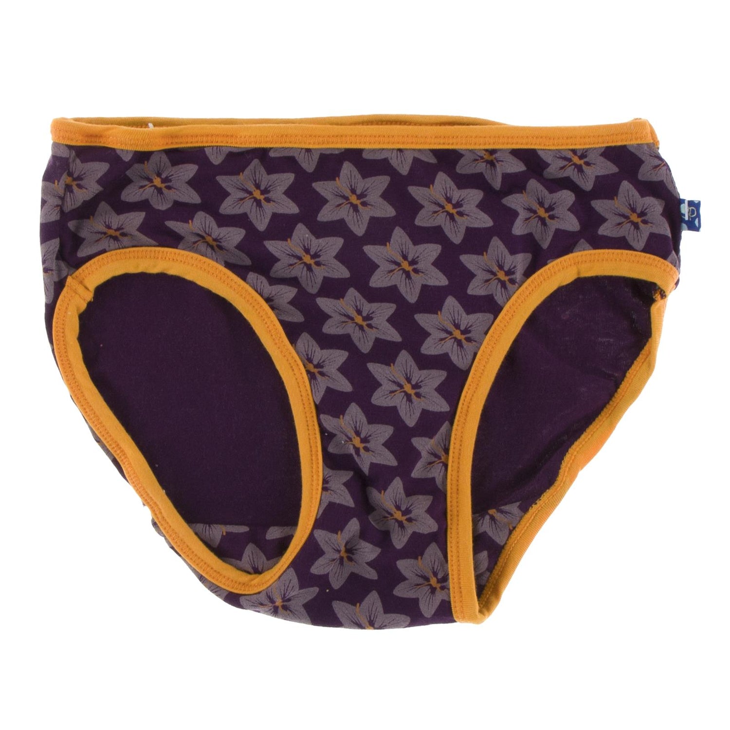 Print Girl Underwear in Wine Grapes Saffron with Apricot