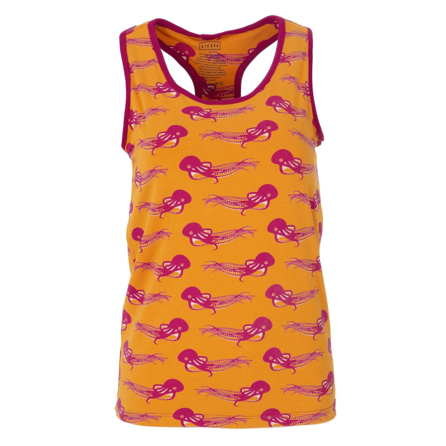 Print Women's Luxe Tank in Apricot Octopus