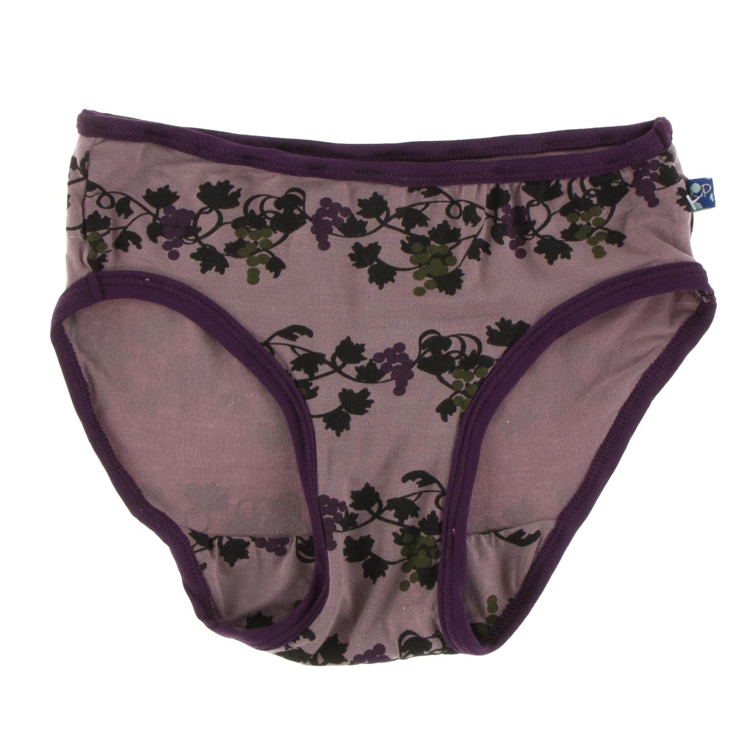 Print Girl Underwear in Raisin Grape Vines with Wine Grapes