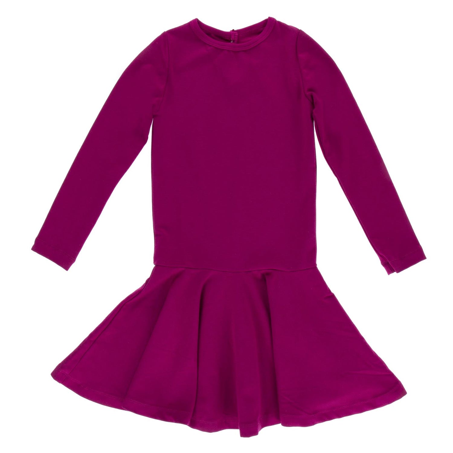 Long Sleeve Luxe Keyhole Dress in Dragonfruit