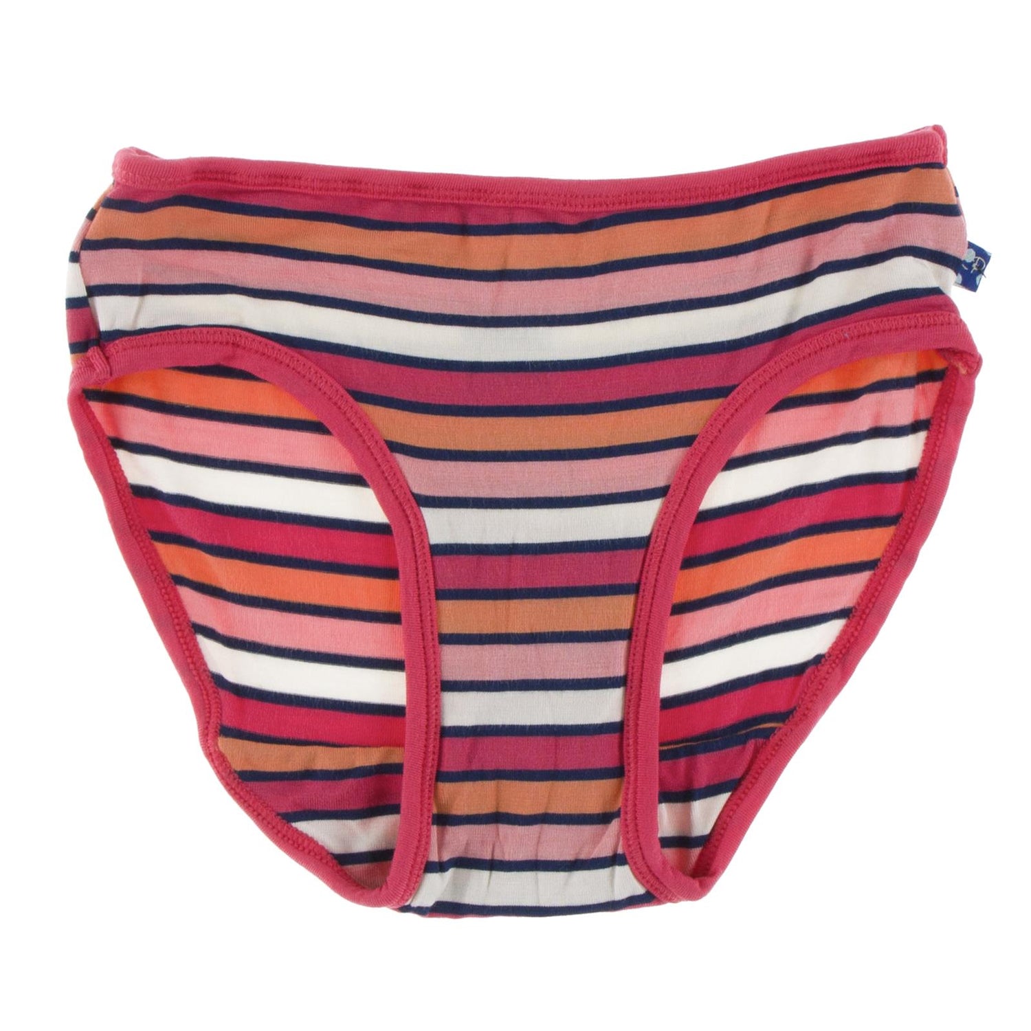 Print Girl Underwear in Botany Red Ginger Stripe with Red Ginger