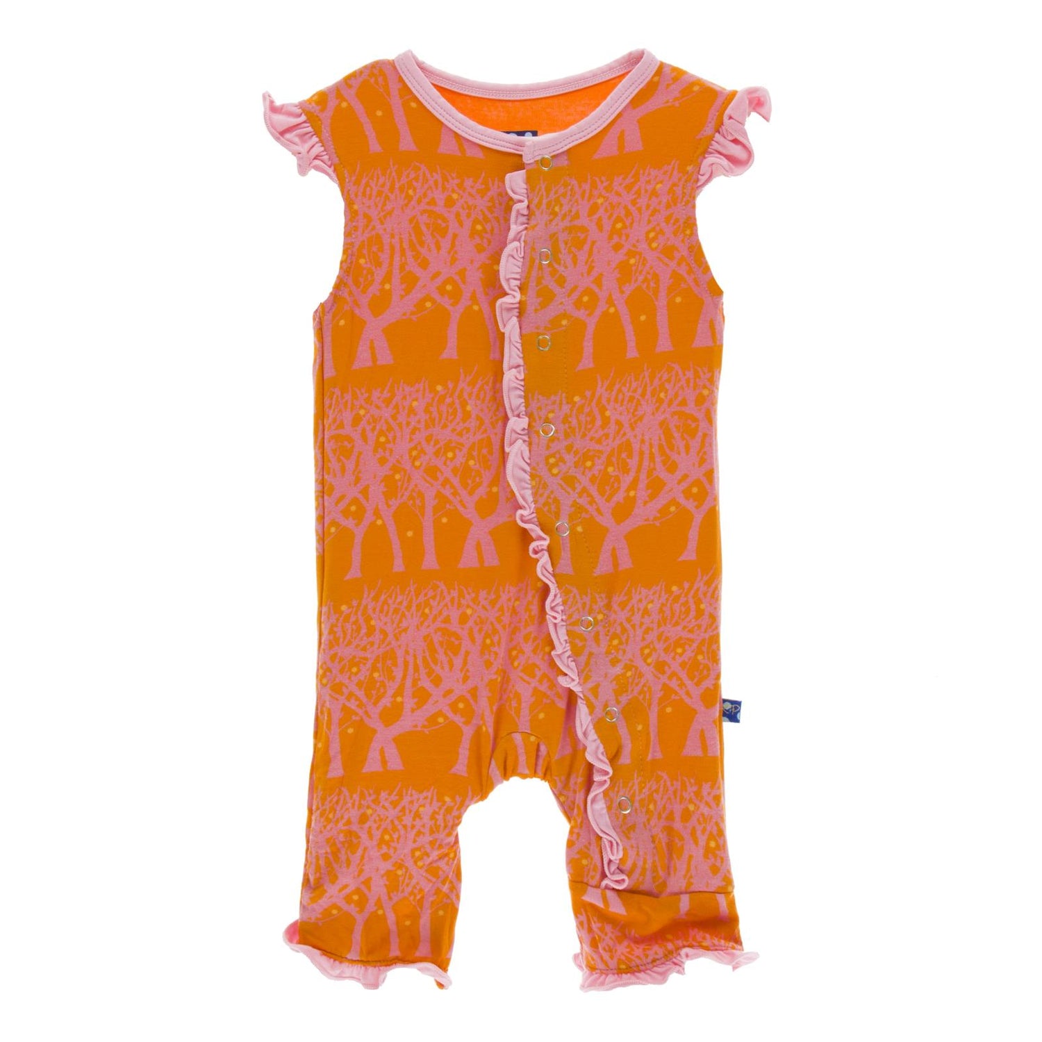 Print Ruffle Tank Coverall in Sunset Fireflies