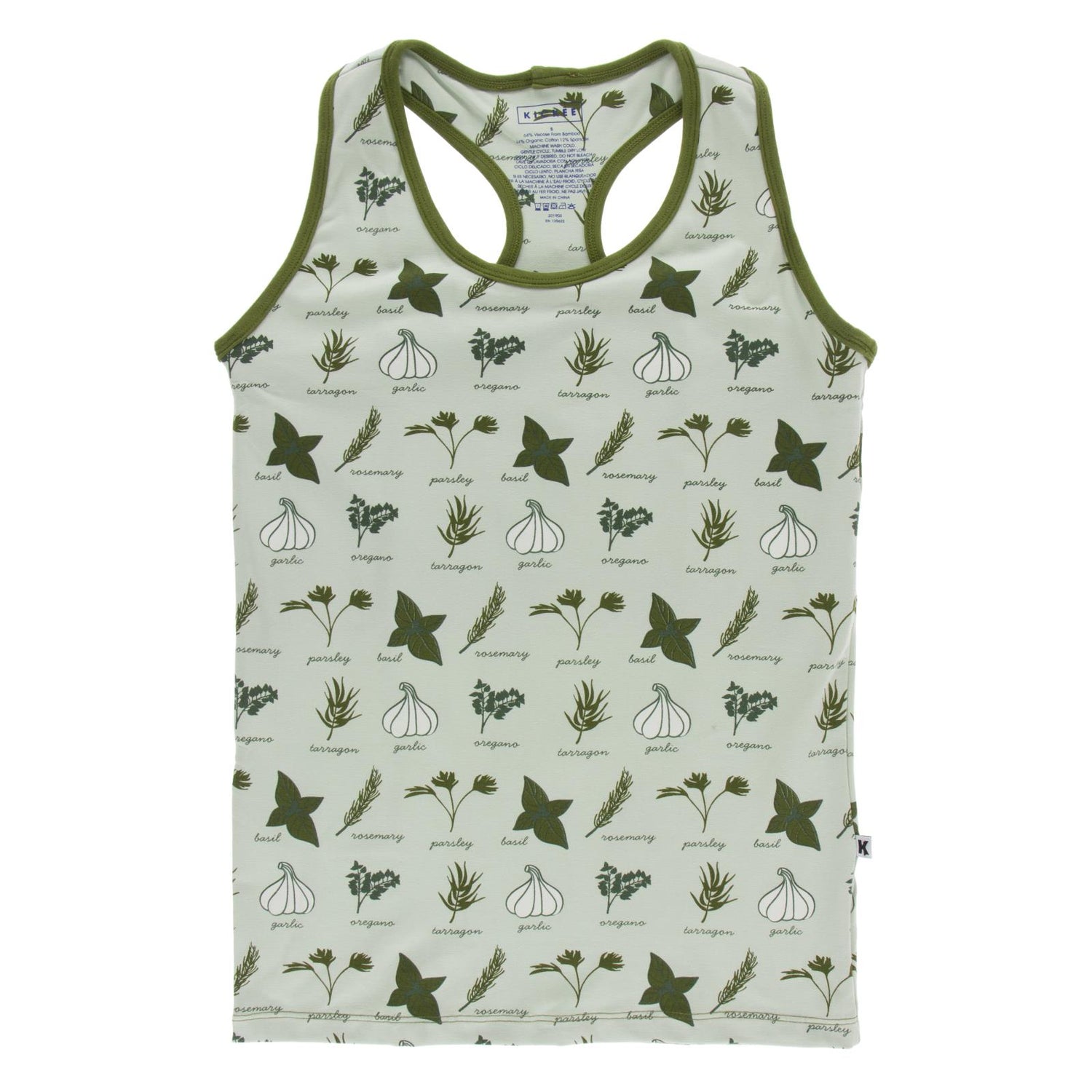 Print Women's Luxe Tank in Aloe Herbs