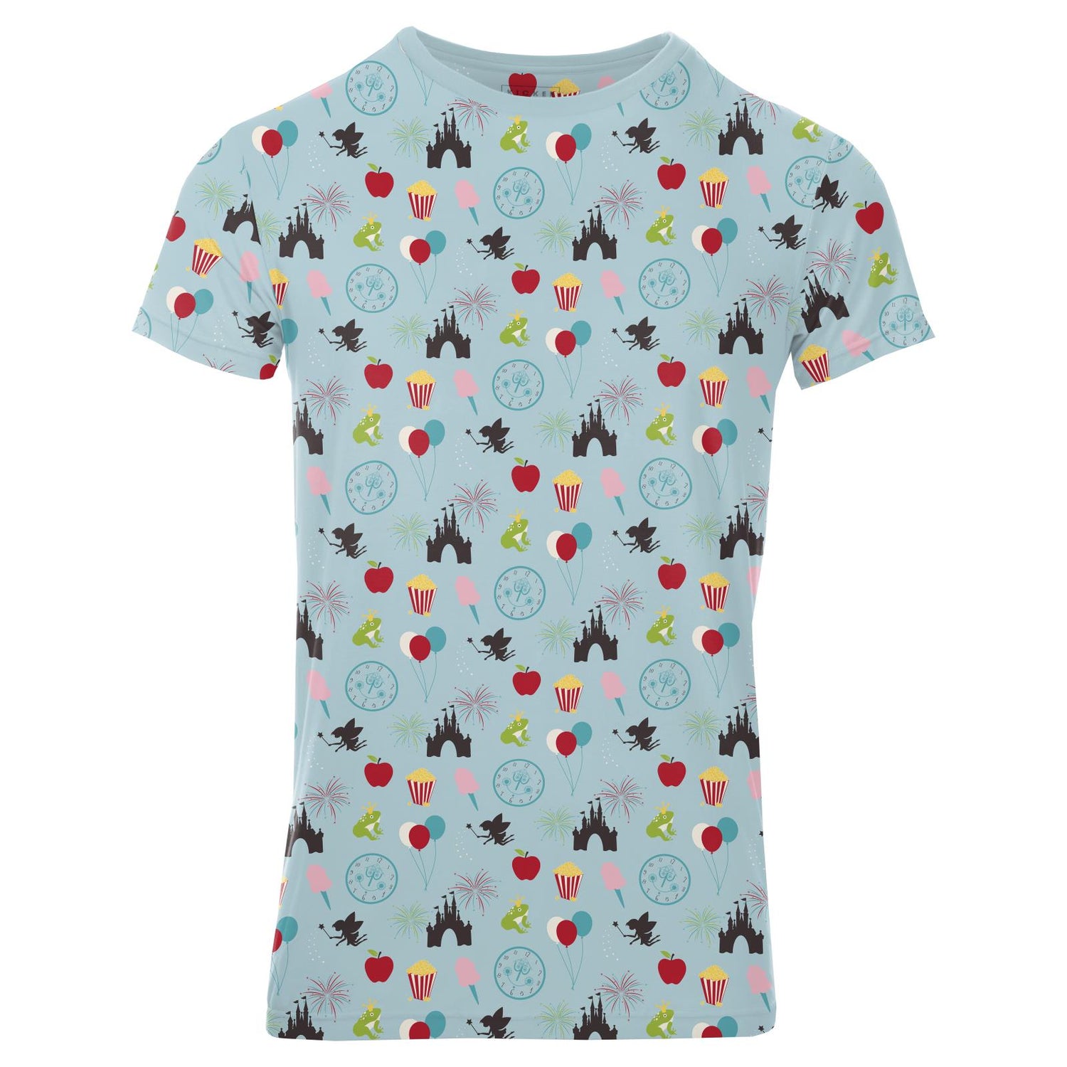 Men's Print Short Sleeve Crew Neck Tee in Spring Sky Theme Park