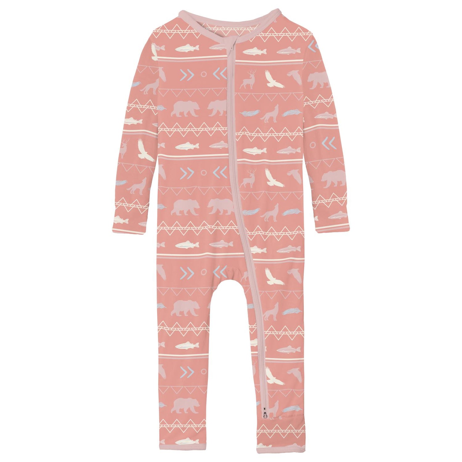 Print Coverall with 2 Way Zipper in Blush Native Tribal Lore