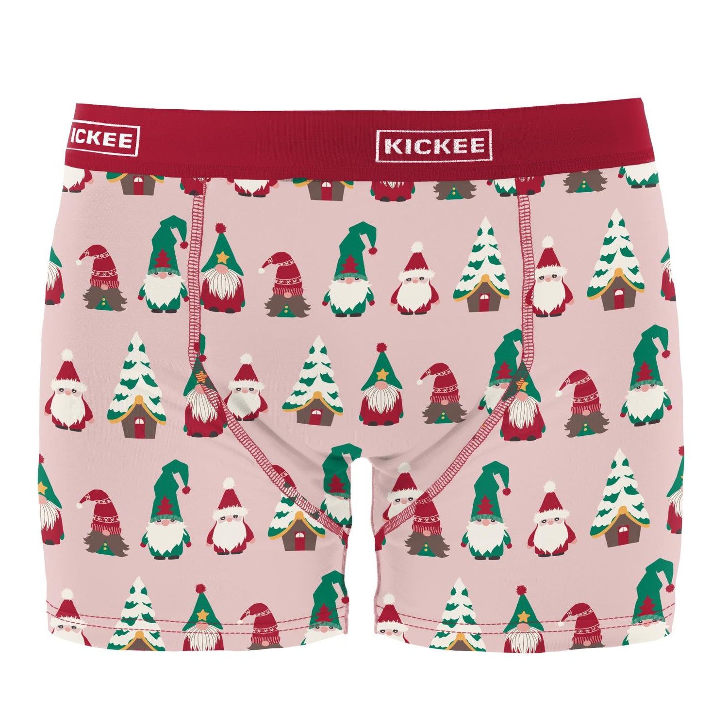 Men's Print Boxer Brief in Baby Rose Gnomes