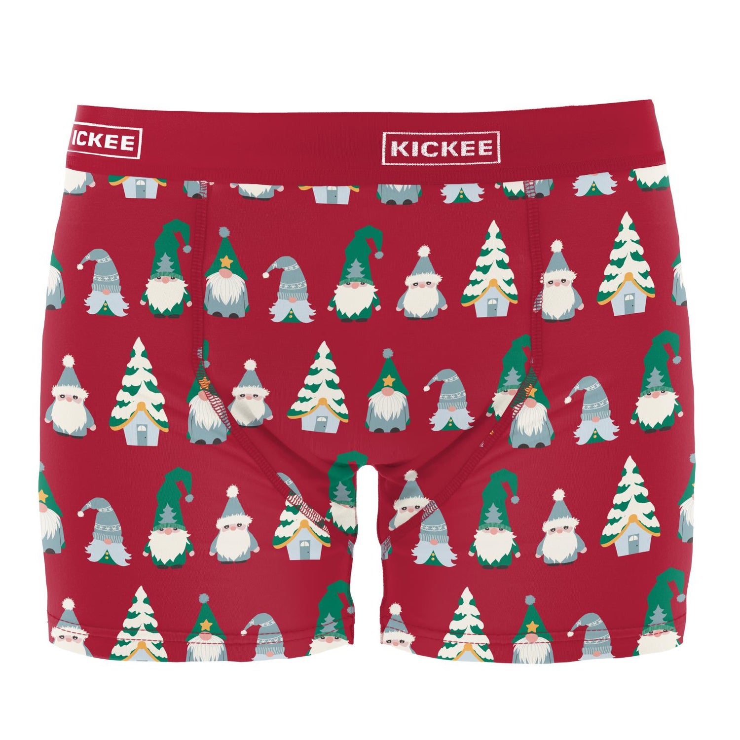 Men's Print Boxer Brief in Crimson Gnomes