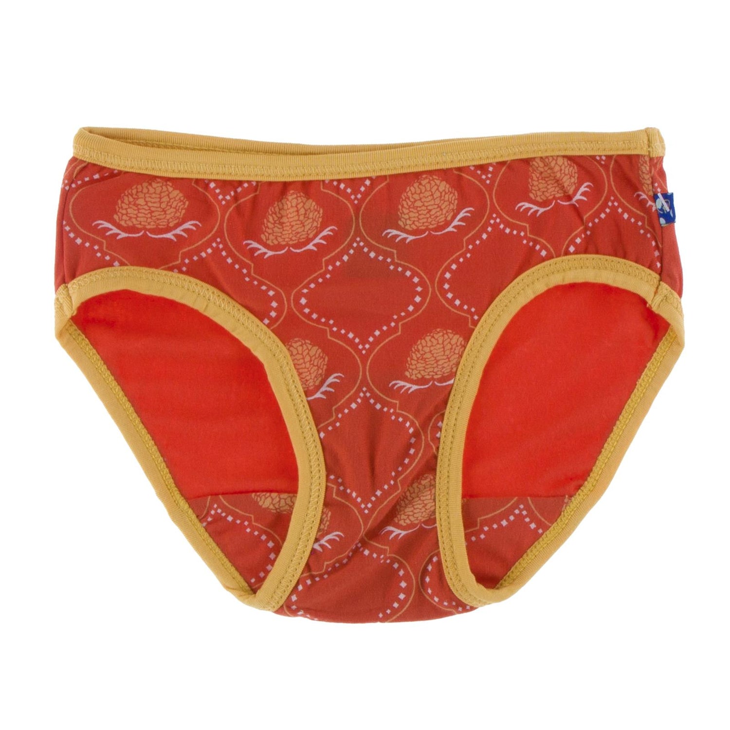 Print Girl Underwear in Poppy Marigold Lattice with Marigold