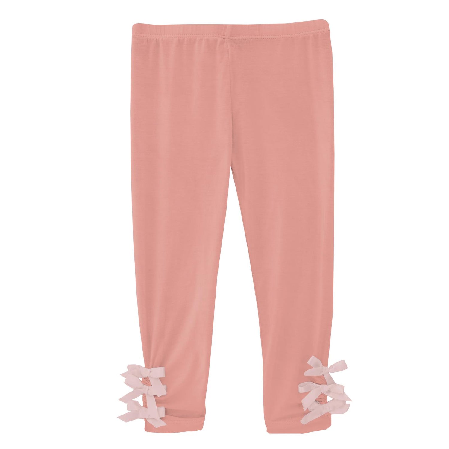 Leggings with Bows in Blush with Baby Rose