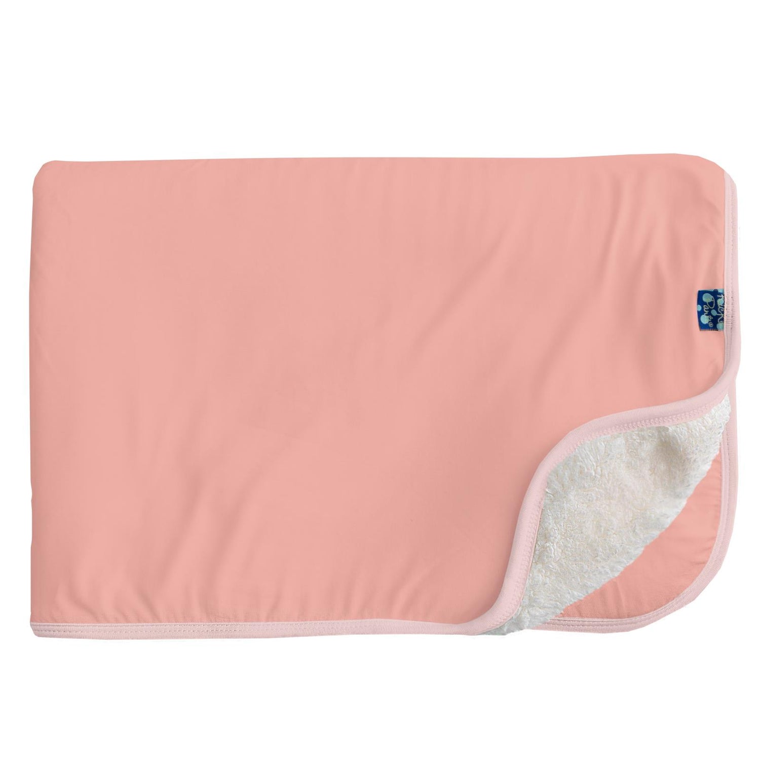 Sherpa-Lined Stroller Blanket in Blush with Baby Rose