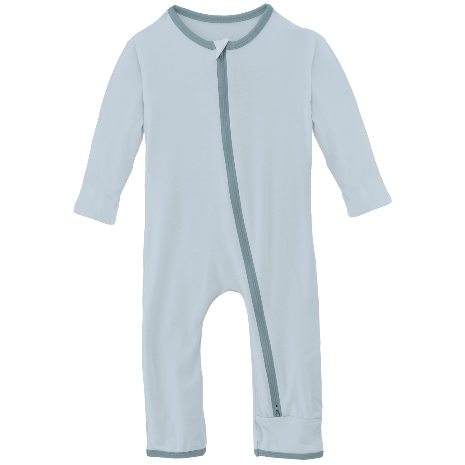 Coverall with 2 Way Zipper in Illusion Blue with Stormy Sea