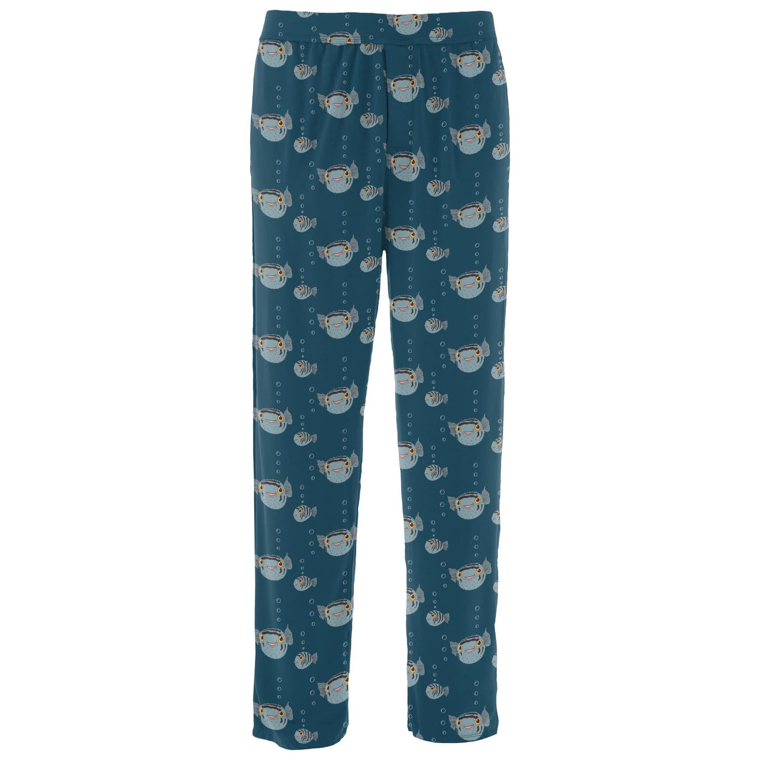 Men's Print Pajama Pants in Peacock Puffer Family