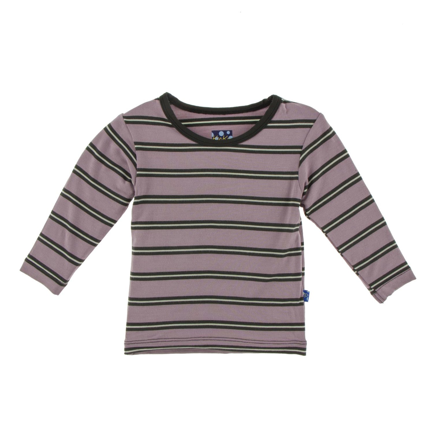 Print Long Sleeve Crew Neck Tee in Elderberry Kenya Stripe (163652)