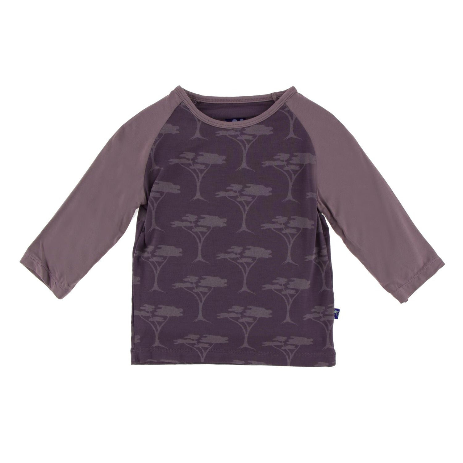 Print Long Sleeve Raglan Tee in Fig Acacia Trees (163715)