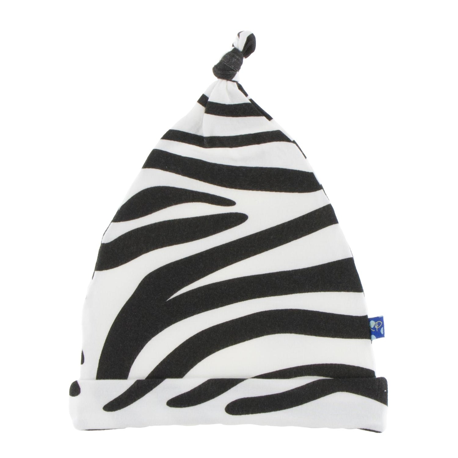 Print Knot Hat in Natural Zebra Print