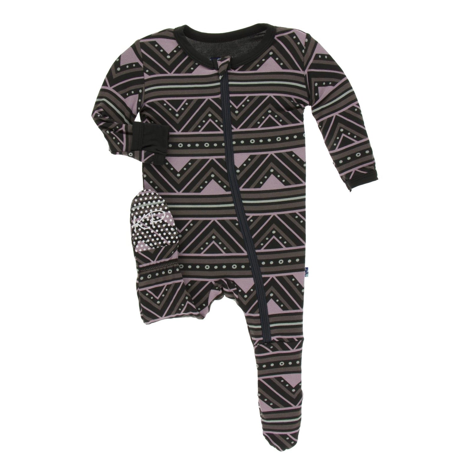 Print Footie with Zipper in African Pattern