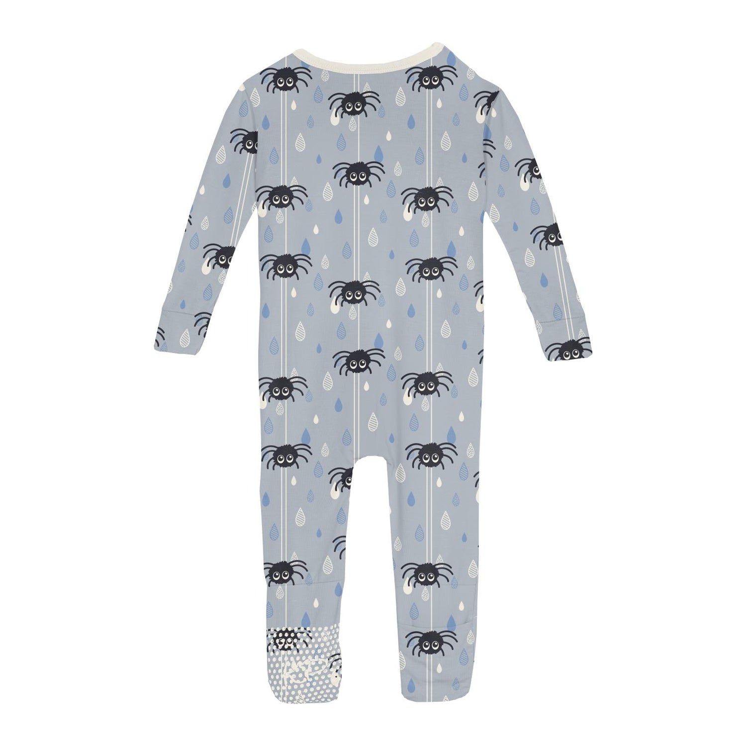 Print Convertible Sleeper with Zipper in Pearl Blue Itsy Bitsy Spider