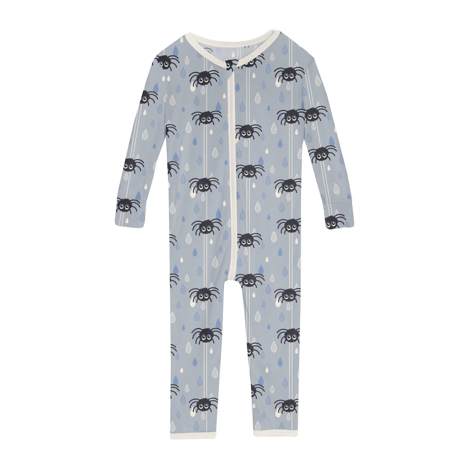 Print Convertible Sleeper with Zipper in Pearl Blue Itsy Bitsy Spider