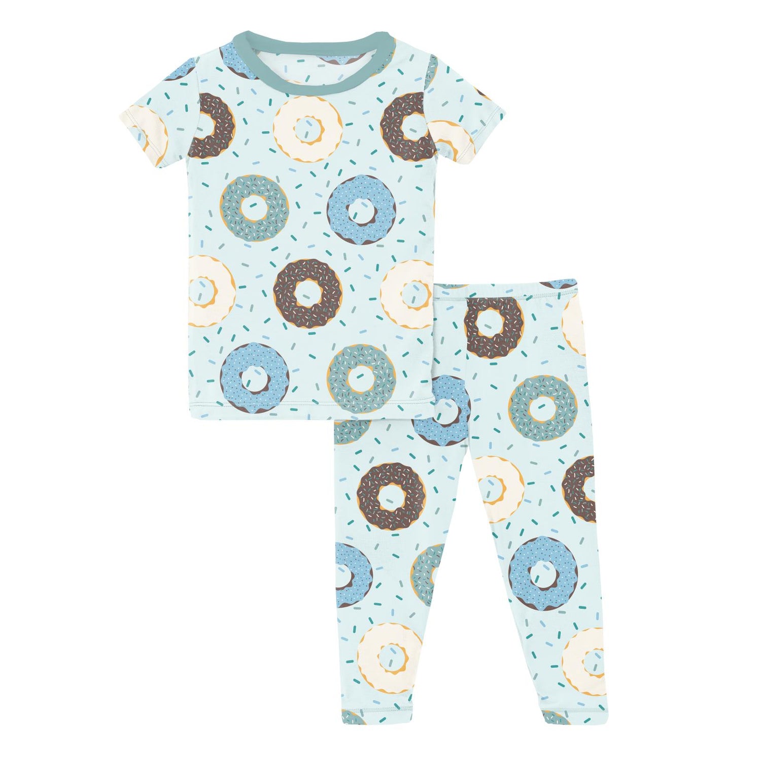 Print Short Sleeve Pajama Set in Fresh Air Donuts and Sprinkles (313775)