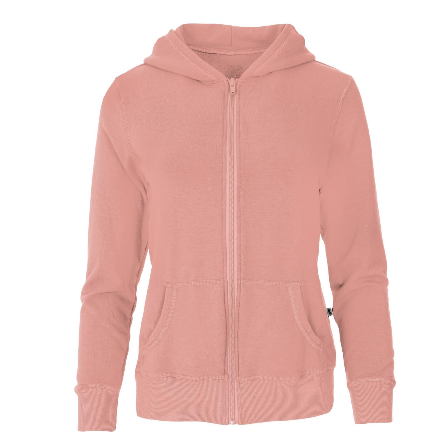 Women's Fleece Zip-Front Hoodie in Blush