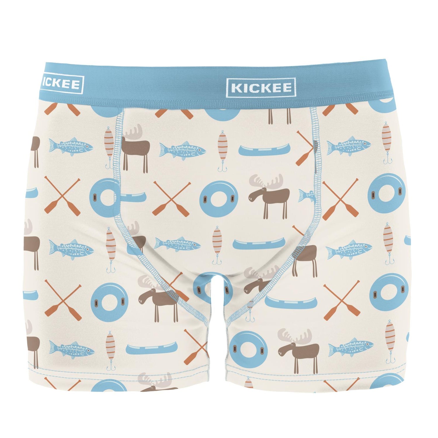 Men's Print Boxer Brief in Natural Lake Life (320774)