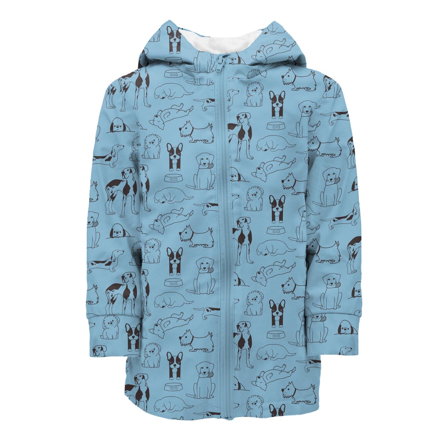 Print Terry-Lined Raincoat in Seaside Blue Dogs (321150)