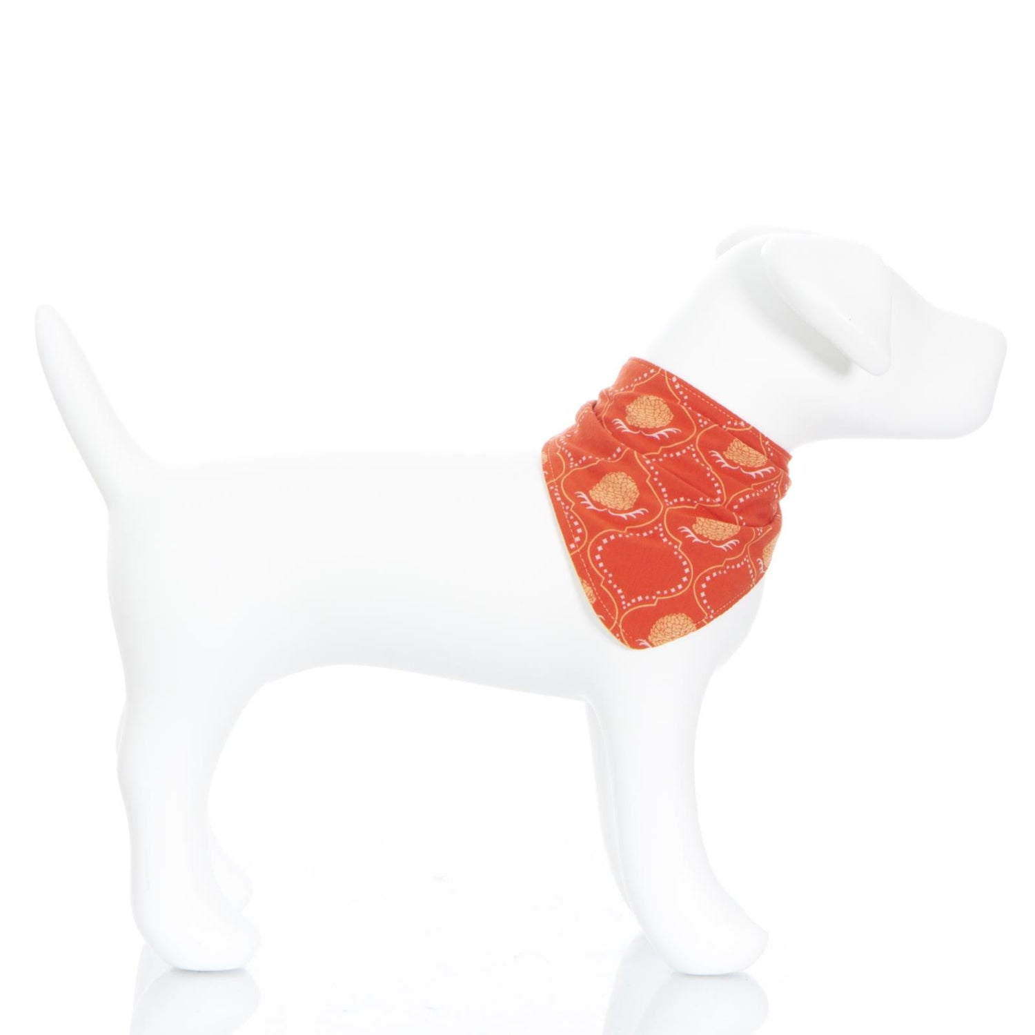 Print Dog Bandana in Poppy Marigold Lattice