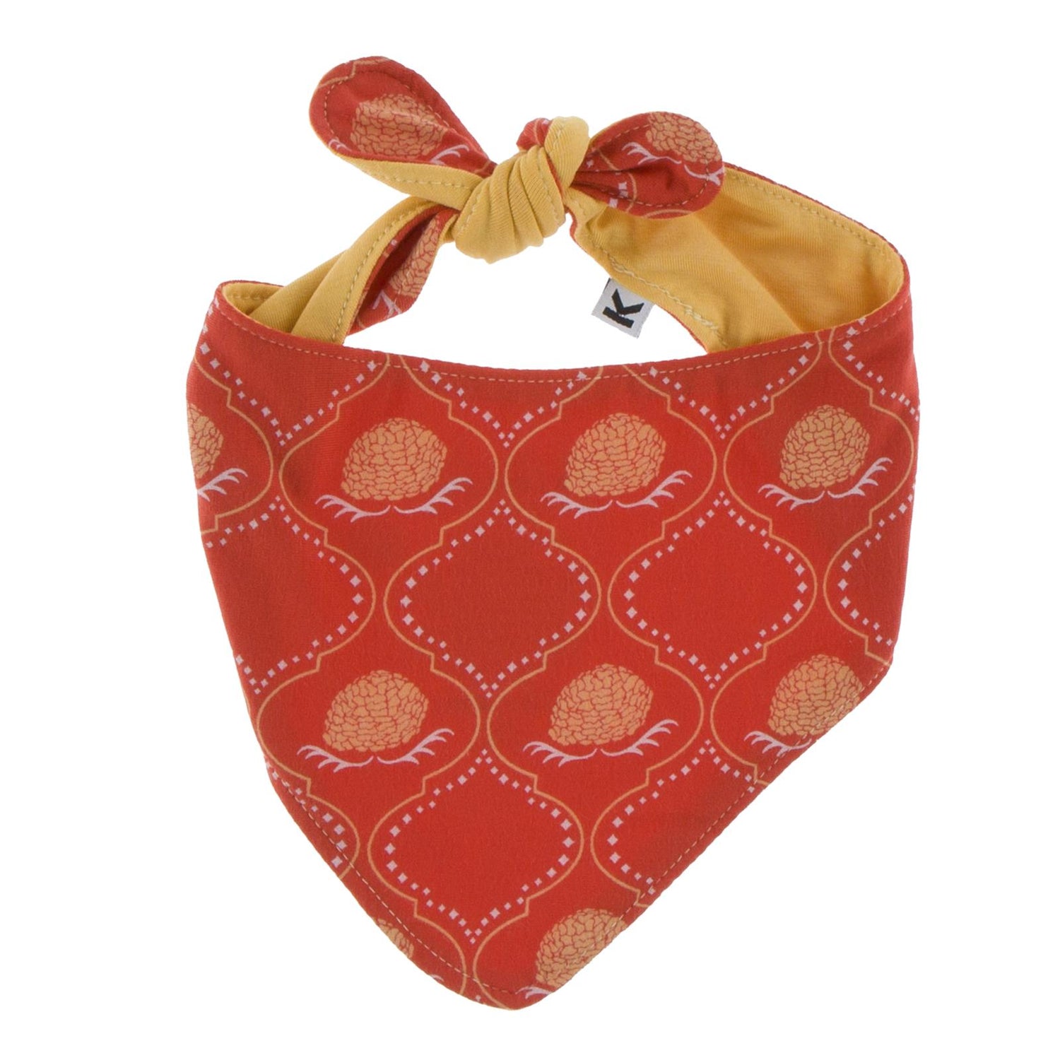 Print Dog Bandana in Poppy Marigold Lattice