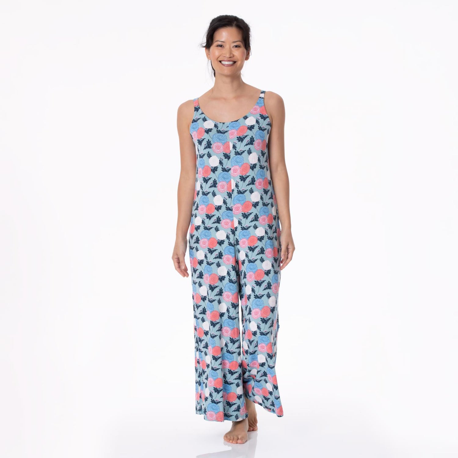 Women's Print Lounge Romper in Stormy Sea Enchanted Floral