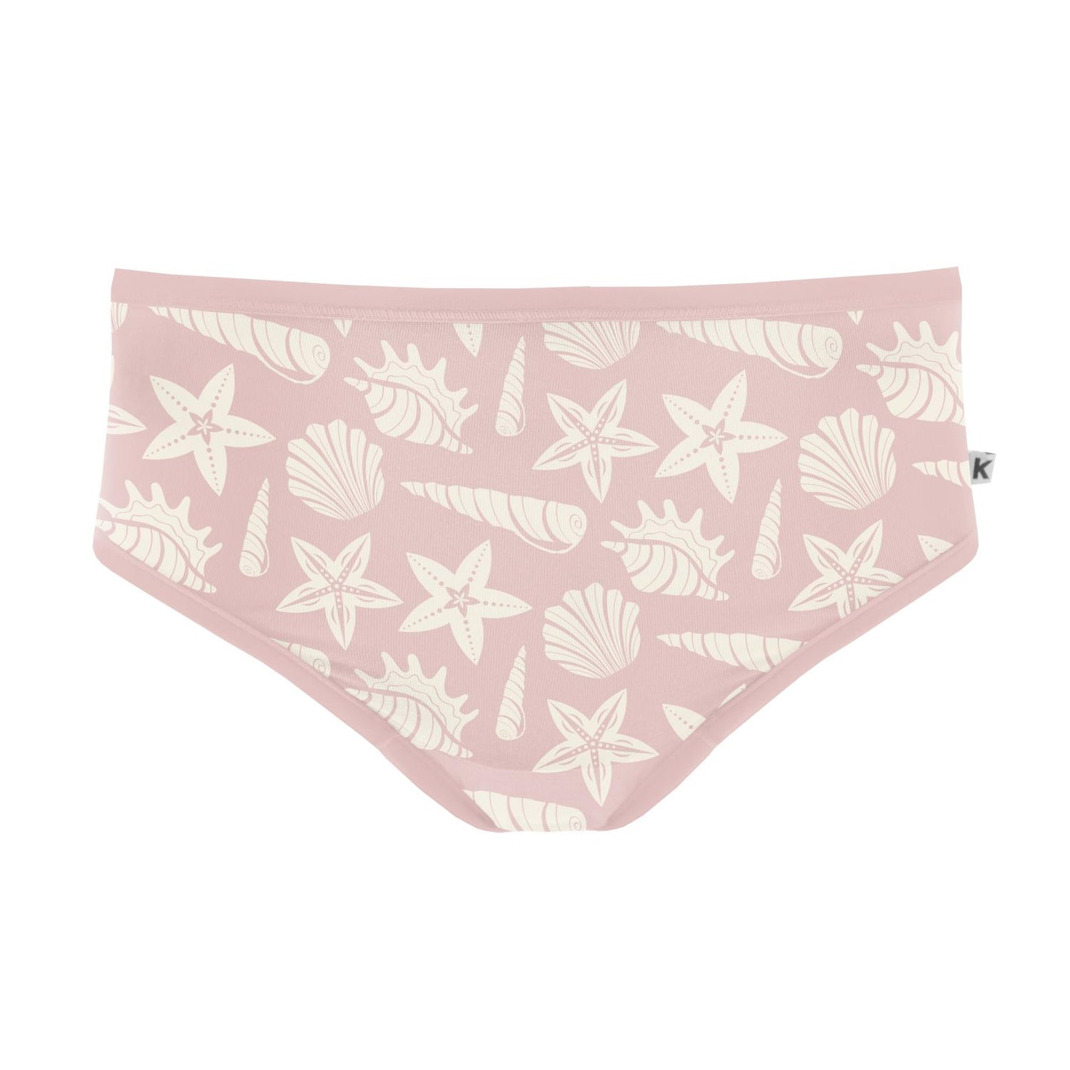 Women's Print Classic Brief in Baby Rose Shells & Starfish