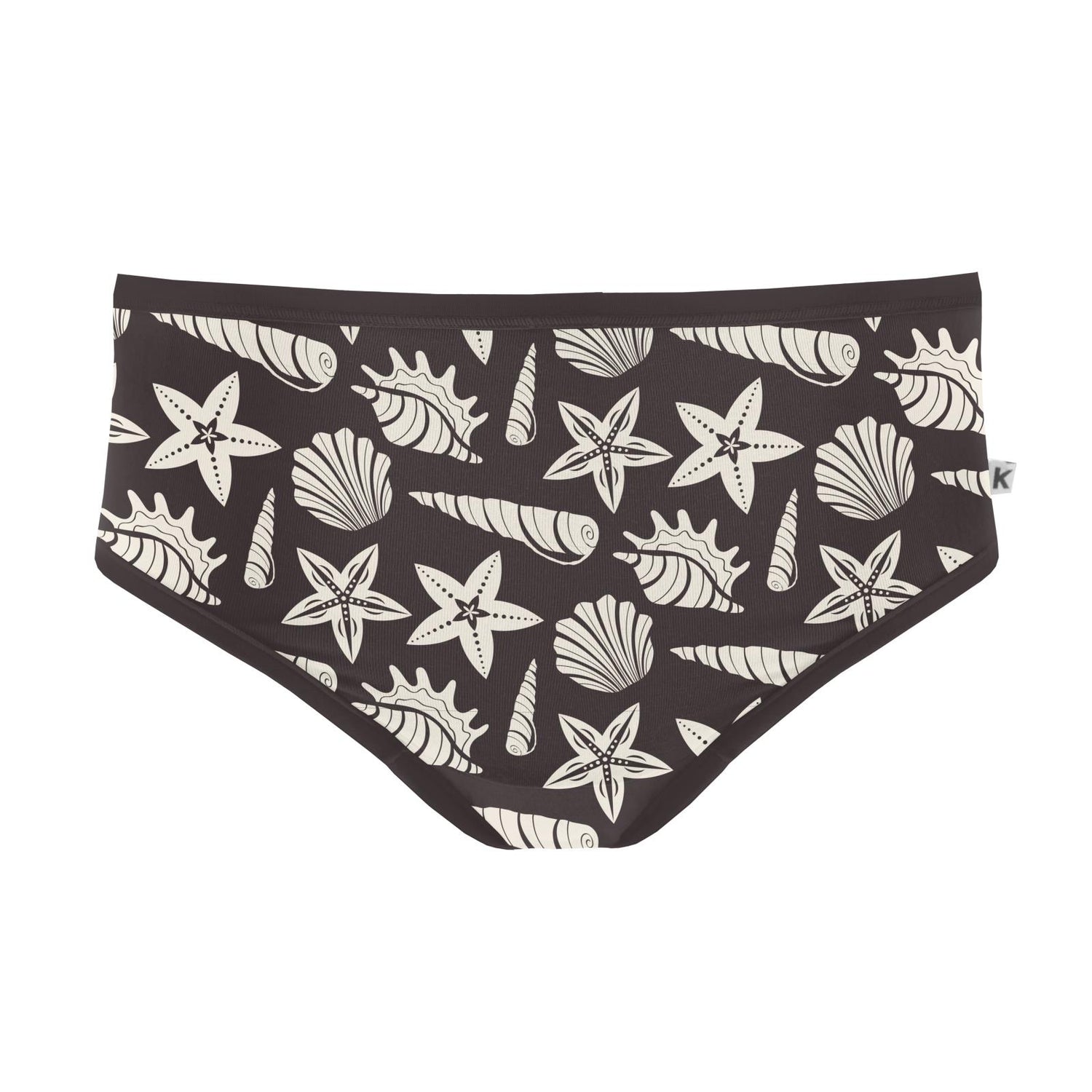 Women's Print Classic Brief in Midnight Shells & Starfish