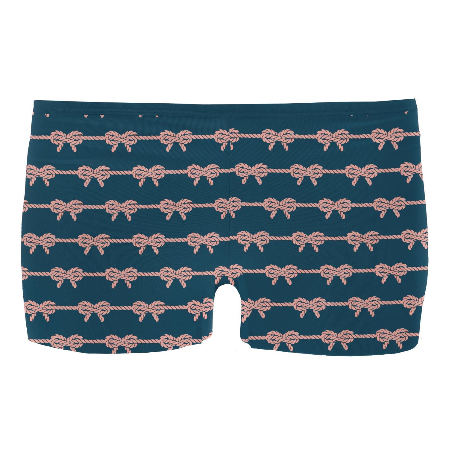 Women's Print Boy Short Underwear in Peacock Boat Rope Bows