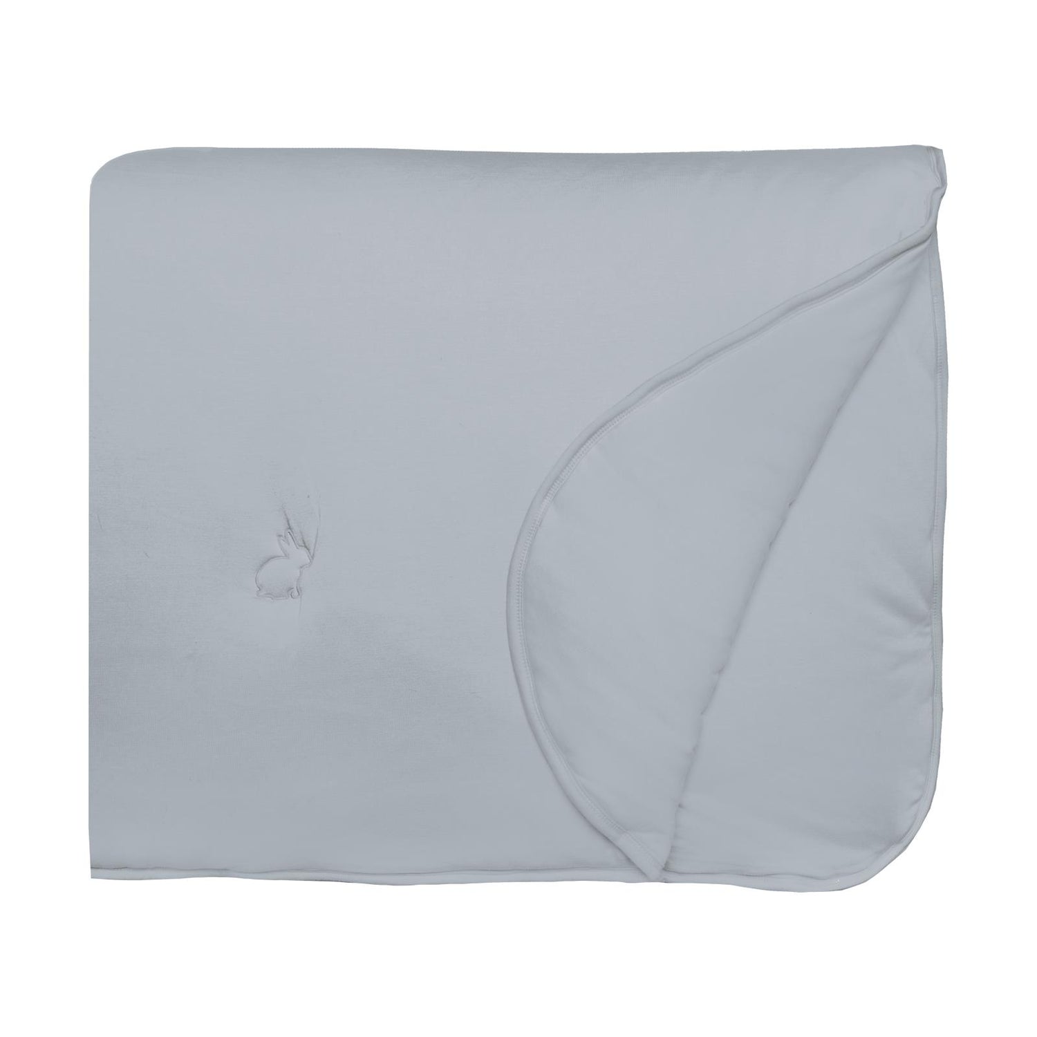 Fluffle Stroller Blanket with Embroidery in Pearl Blue