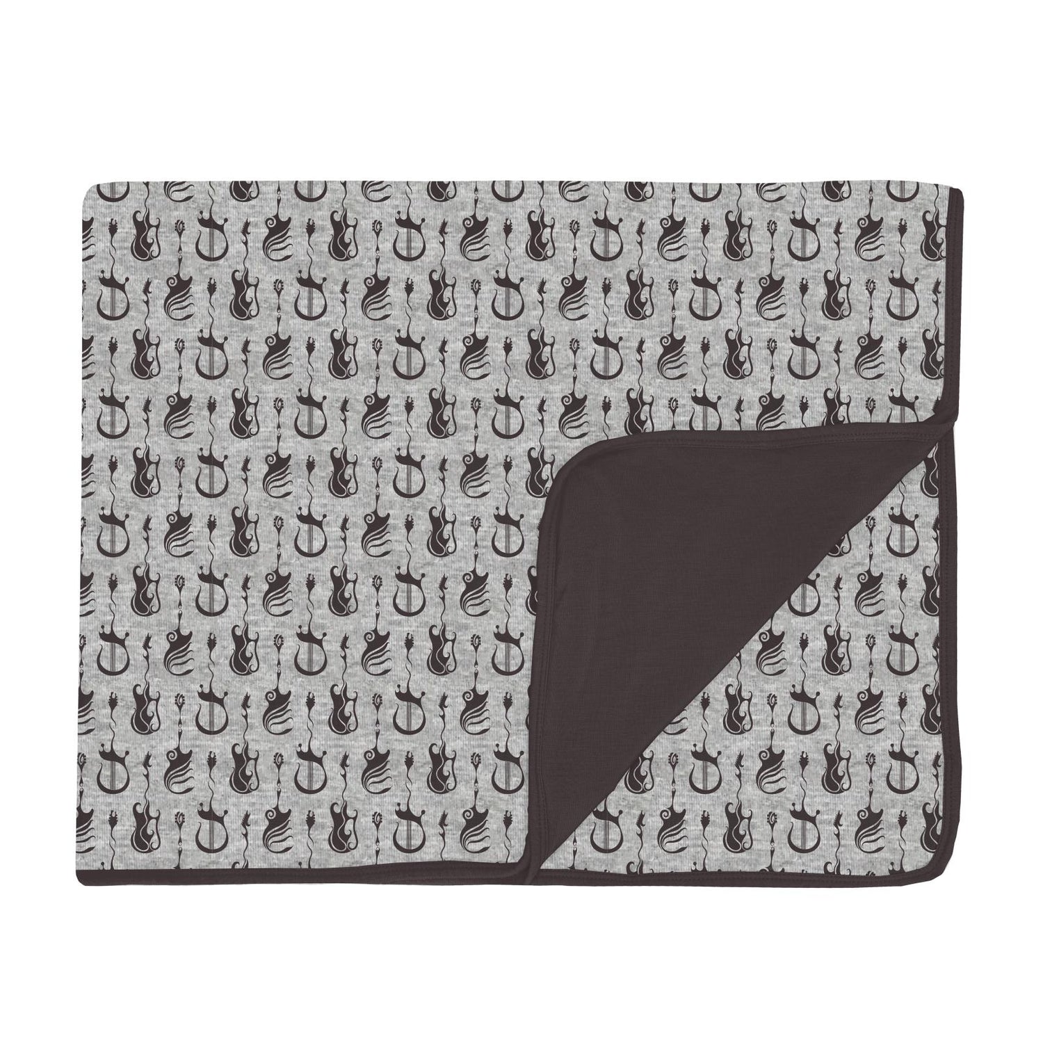 Print Toddler Blanket in Heathered Gray Rock and Roll