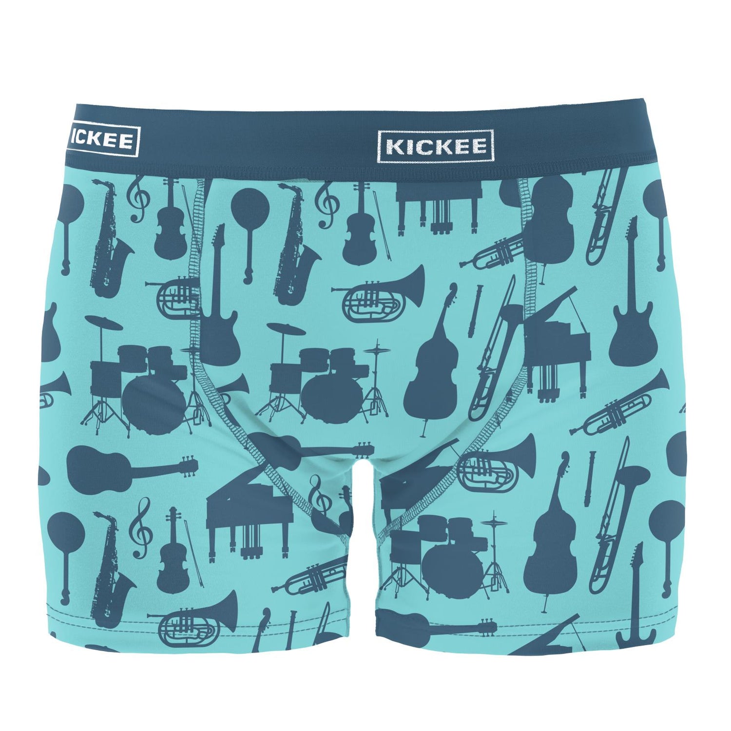 Men's Print Boxer Brief in Iceberg Jazz Band