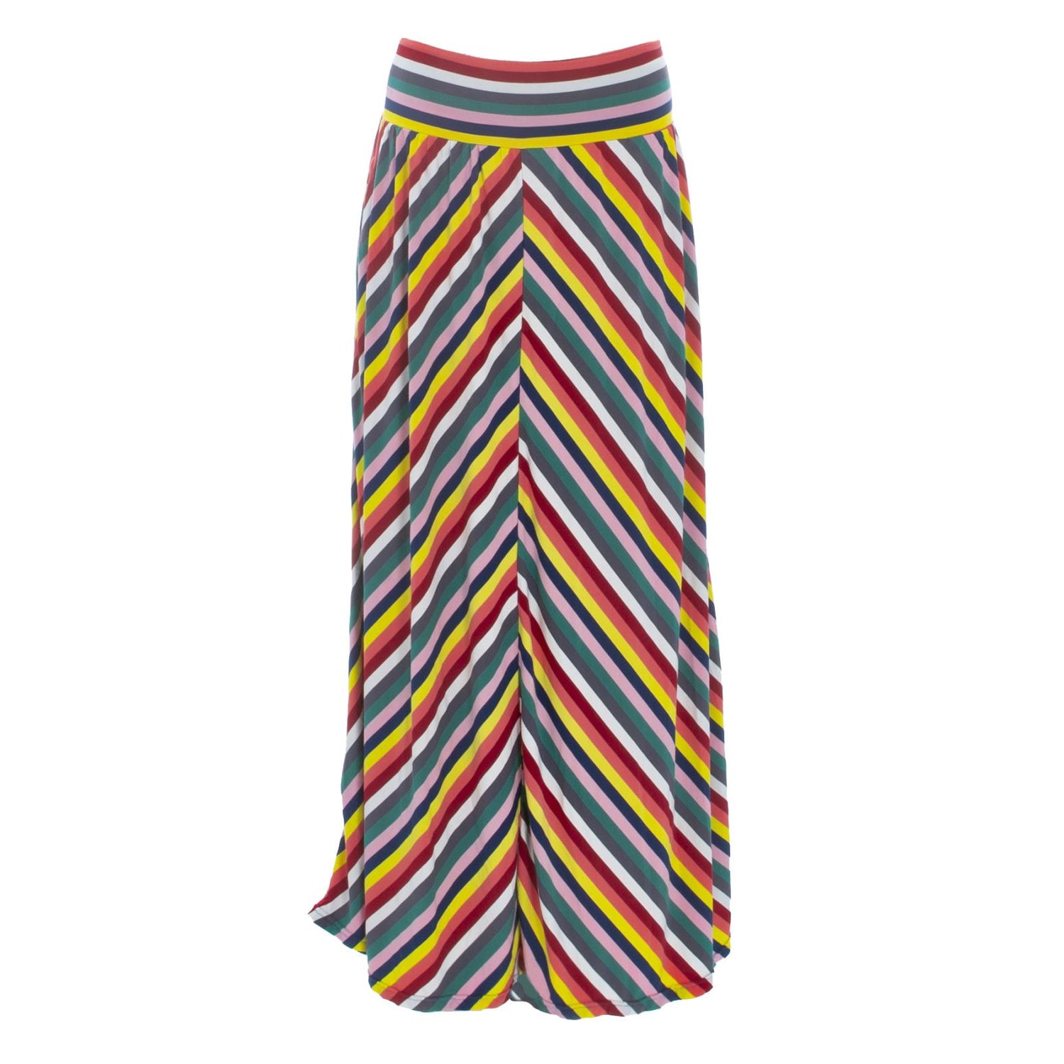 Print Women's Long Skirt in Bright London Stripe