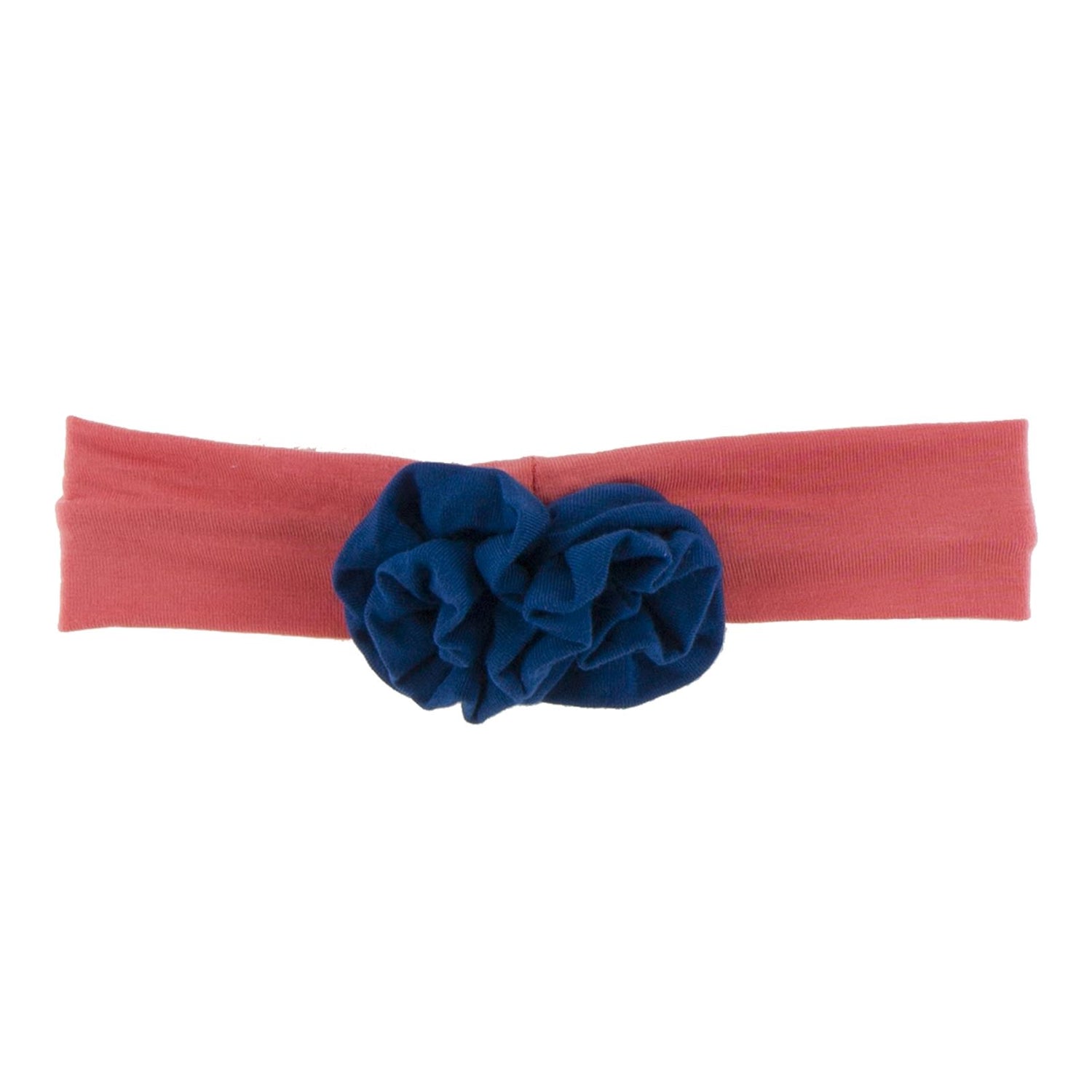 Flower Headband in English Rose with Navy