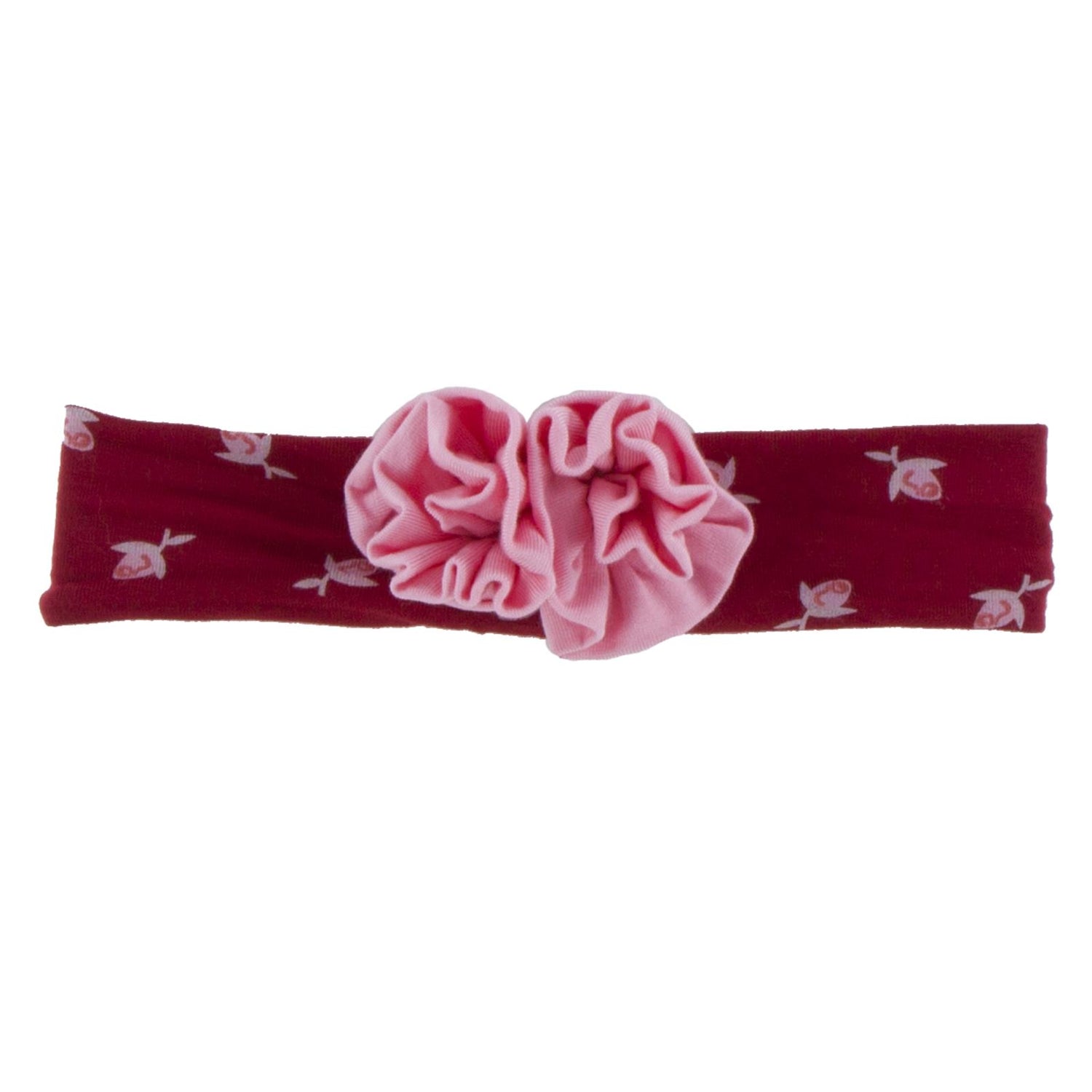 Print Flower Headband in Candy Apple Rose Bud