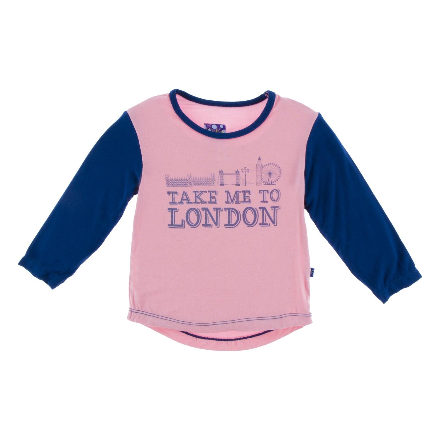 Long Sleeve Piece Print Playground Tee in Lotus Take Me to London