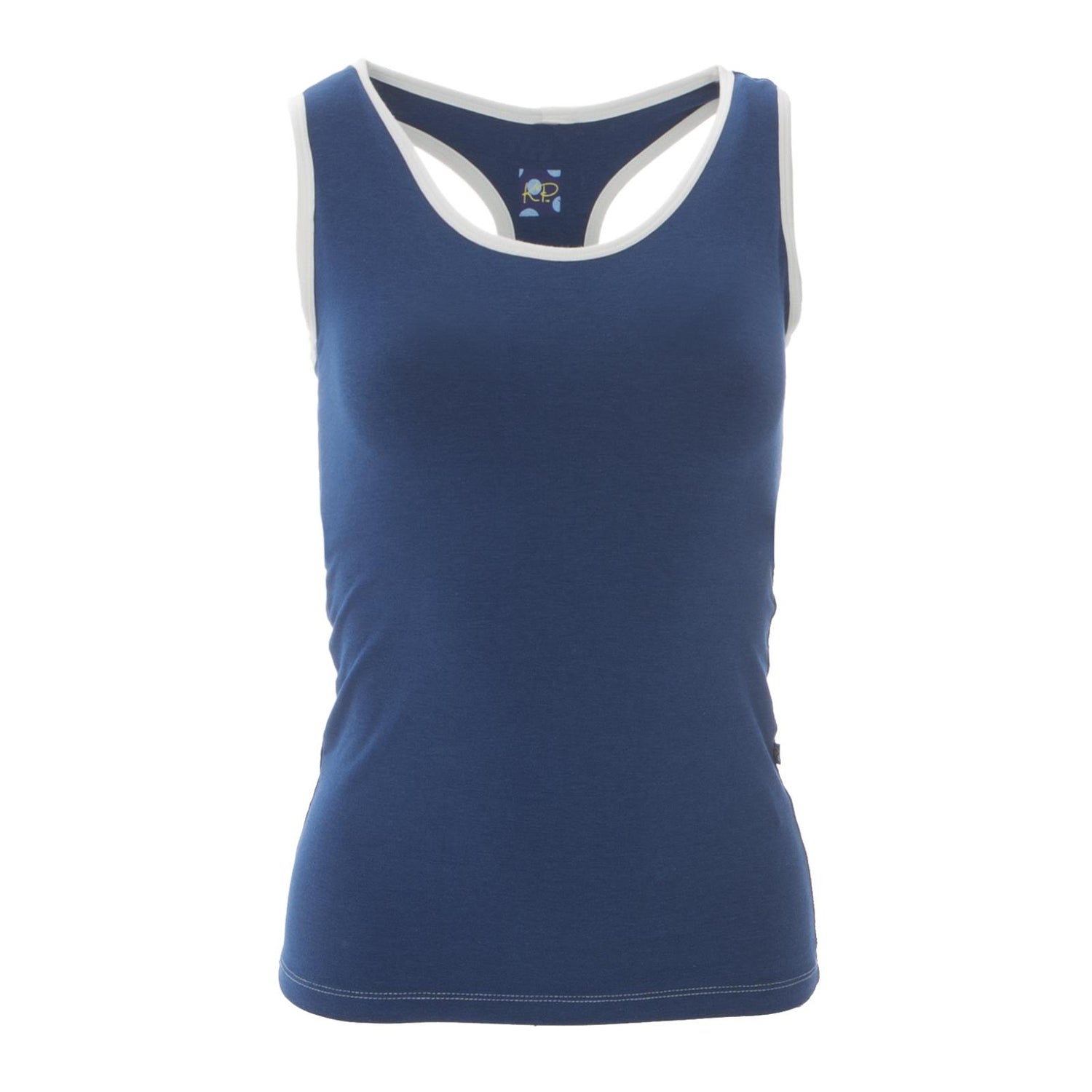 Women's Luxe Tank in Navy with Natural