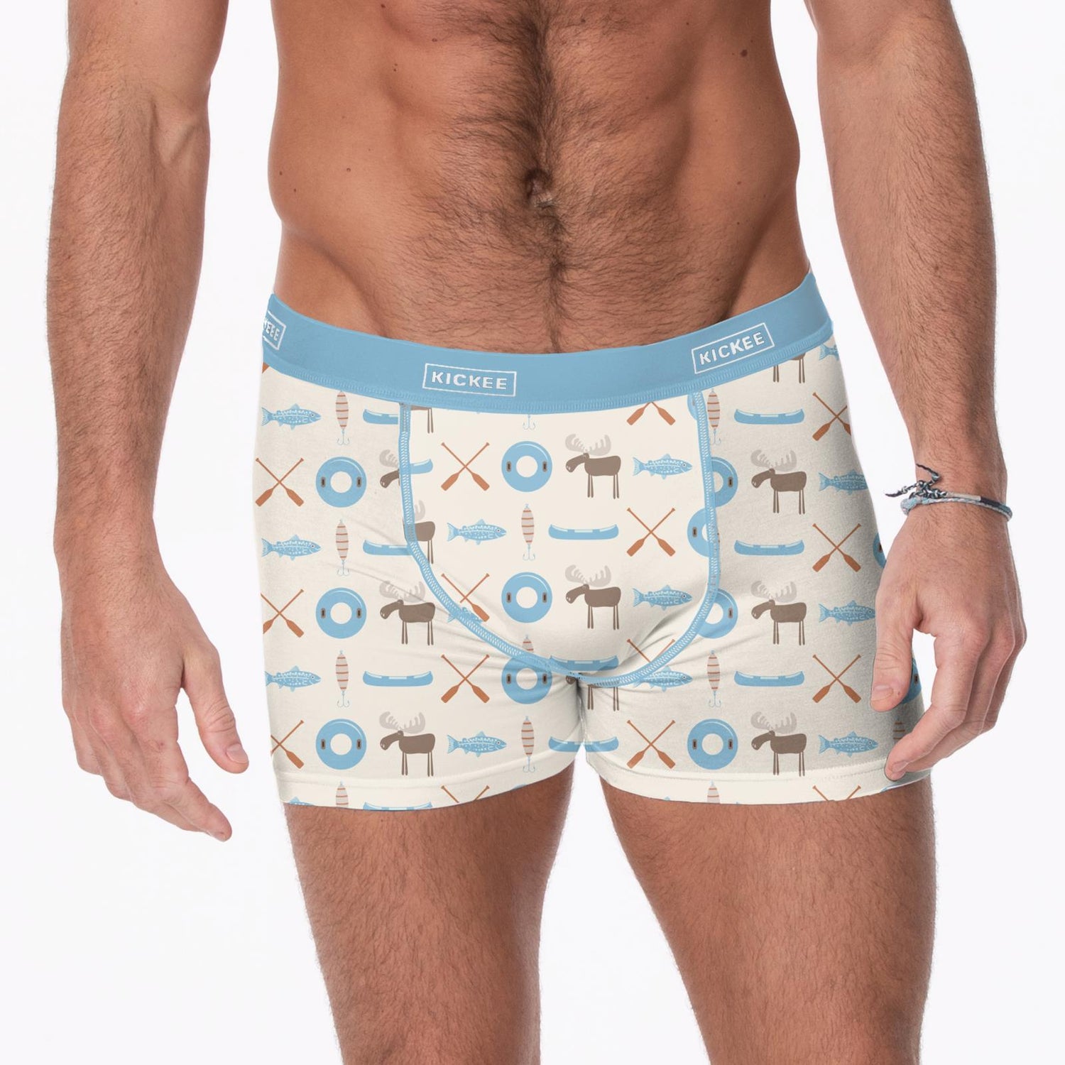 Men's Print Boxer Brief in Natural Lake Life (325657)
