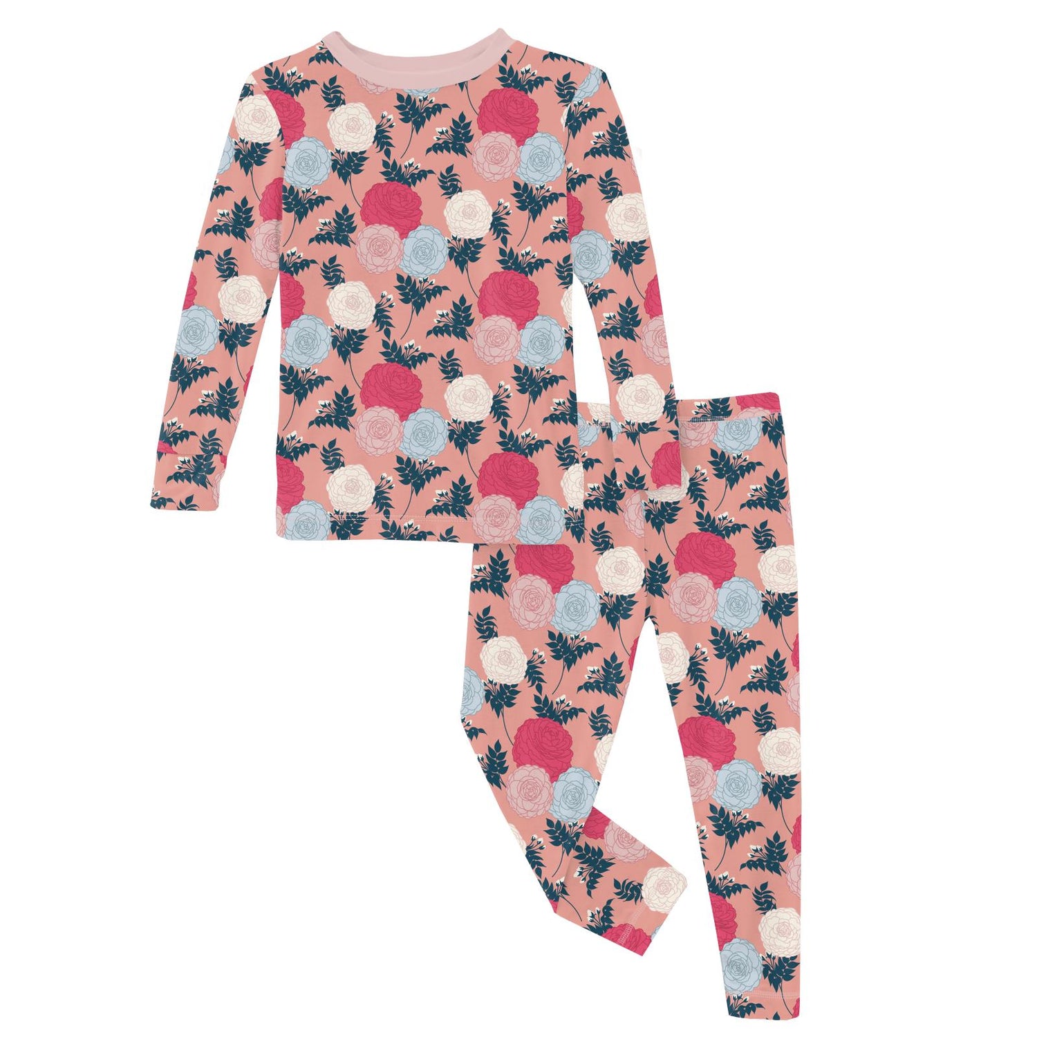 Print Long Sleeve Pajama Set in Blush Enchanted Floral