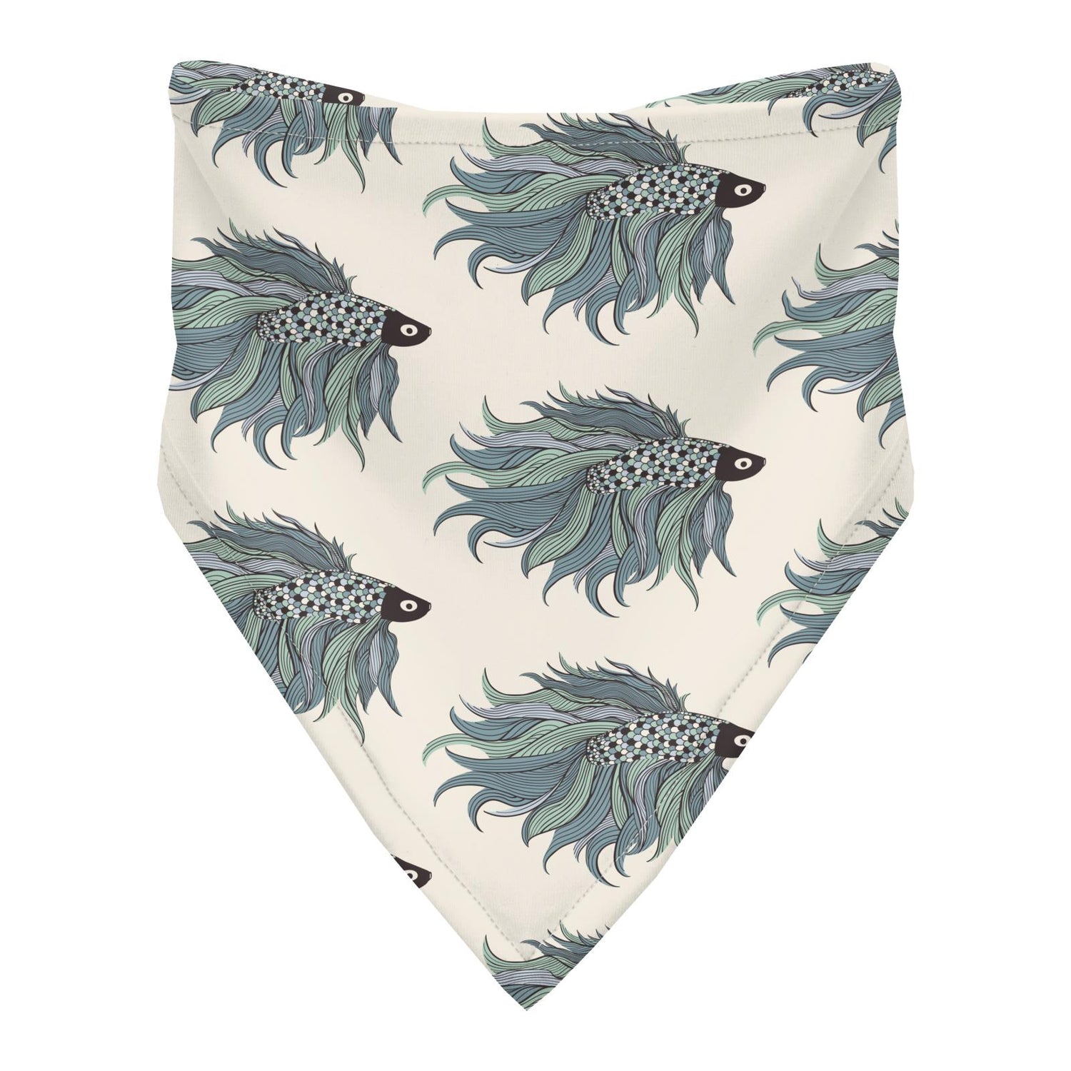 Print Bandana Bib in Natural Rainbow Fish