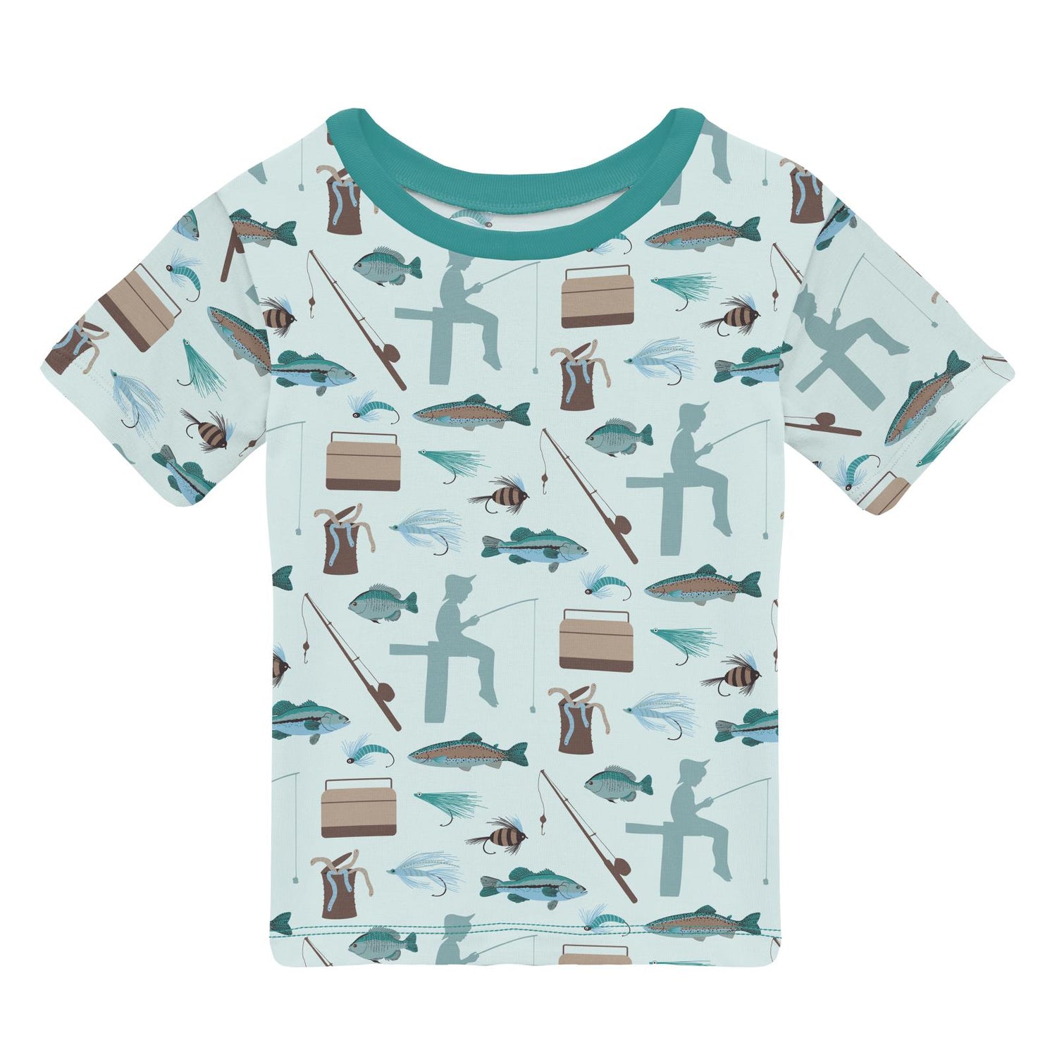 Print Short Sleeve Crew Neck Tee in Fresh Air Fishing (322582)