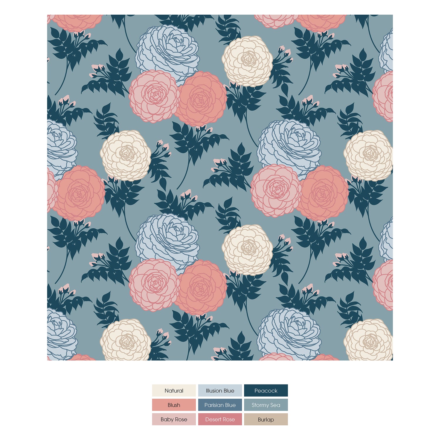 Print Fleece Hooded Blanket in Stormy Sea Enchanted Floral