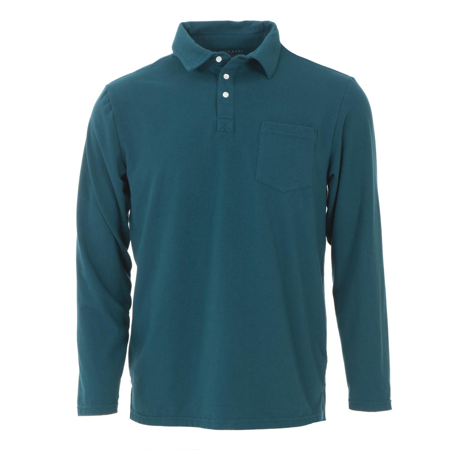 Men's Long Sleeve Luxe Jersey Polo in Heritage Blue (358989)